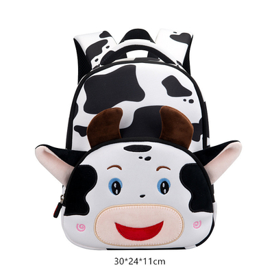 กระเป๋าเป้สะพายหลังเด็ก Cow Waterproof Cartoon 3D Animal Kindergarten Girls Fashion Schoolbags