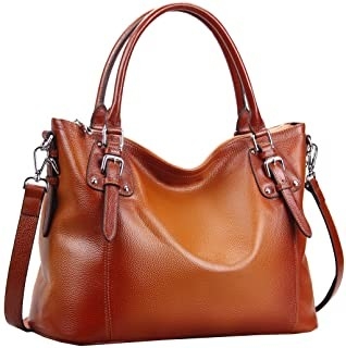 ODM Women's Genuine Leather Purse Crossbody Satchel Top Handle Tote Bag