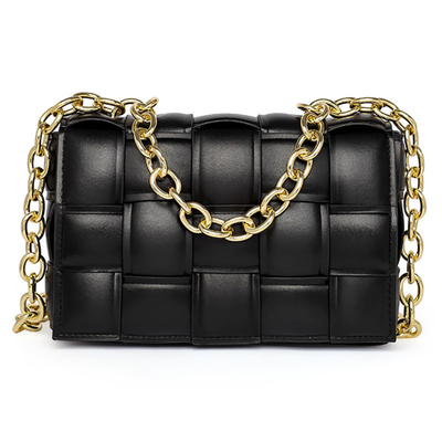 Weave Flap Womens Leather Messenger Bag กระเป๋าสะพายหนัง PU