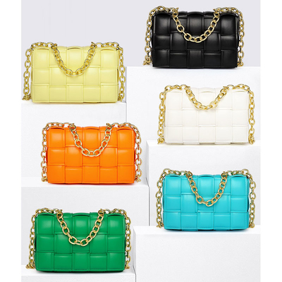 Weave Flap Womens Leather Messenger Bag กระเป๋าสะพายหนัง PU