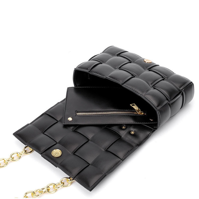 Weave Flap Womens Leather Messenger Bag กระเป๋าสะพายหนัง PU