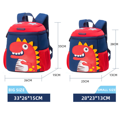 กระเป๋าเป้สะพายหลังเด็กอนุบาลกันน้ำ Mochila ไดโนเสาร์ 3D การ์ตูนน่ารักเด็กวัยหัดเดิน Bookbag