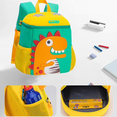 กระเป๋าเป้สะพายหลังเด็กอนุบาลกันน้ำ Mochila ไดโนเสาร์ 3D การ์ตูนน่ารักเด็กวัยหัดเดิน Bookbag