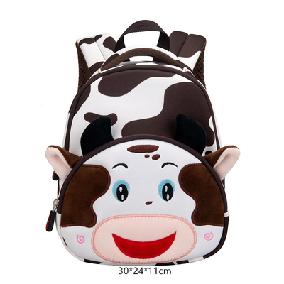 กระเป๋าเป้สะพายหลังเด็ก Cow Waterproof Cartoon 3D Animal Kindergarten Girls Fashion Schoolbags