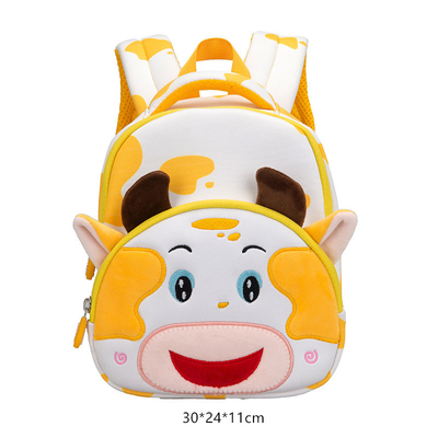 กระเป๋าเป้สะพายหลังเด็ก Cow Waterproof Cartoon 3D Animal Kindergarten Girls Fashion Schoolbags