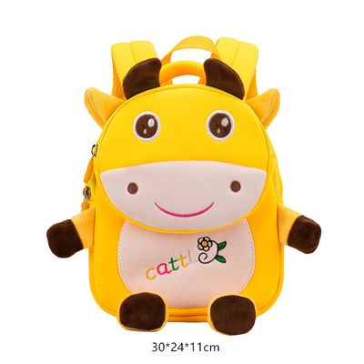 กระเป๋าเป้สะพายหลังเด็ก Cow Waterproof Cartoon 3D Animal Kindergarten Girls Fashion Schoolbags