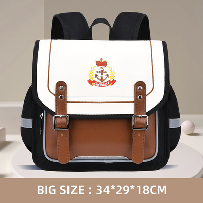 ล็อค Design Leather School Backpacks Oxford Kids School กระเป๋าหนังสือ
