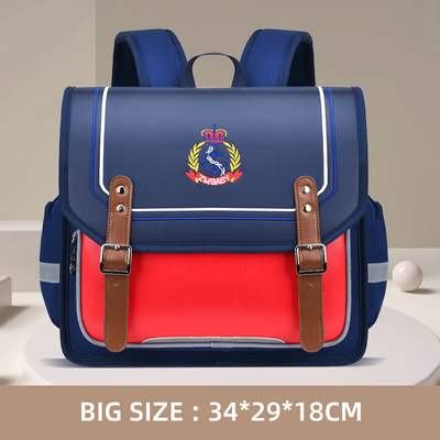 ล็อค Design Leather School Backpacks Oxford Kids School กระเป๋าหนังสือ