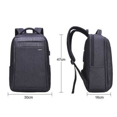 กระเป๋าเป้สะพายหลังแล็ปท็อปสำหรับผู้ชาย 15.6 นิ้ว USB Anti Theft Daypacks