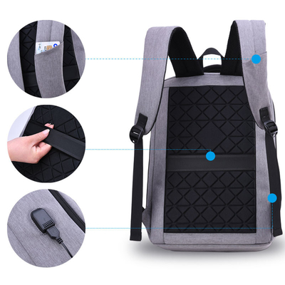 แล็ปท็อปชาร์จ USB กระเป๋าเดินทาง 15.6 นิ้วกันน้ำ Anti Thief Back Pack