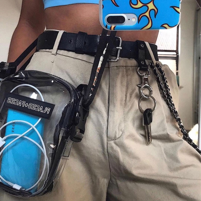 Places Faces Fashion Fanny Pack ODM กระเป๋าด้านข้าง PVC ใส