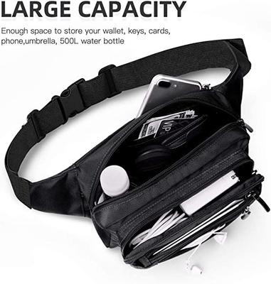 Bum Fashion Fanny Pack Men Women กระเป๋าคาดเอวกันน้ำพร้อมกระเป๋าซิป 6 ช่อง