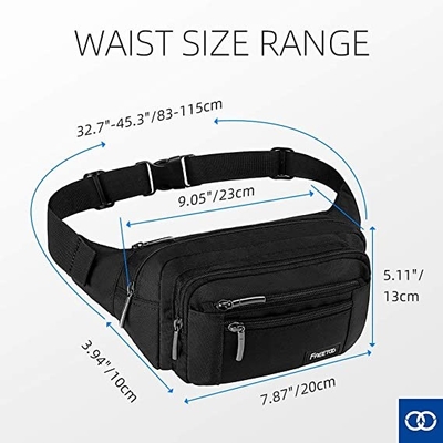 Bum Fashion Fanny Pack Men Women กระเป๋าคาดเอวกันน้ำพร้อมกระเป๋าซิป 6 ช่อง