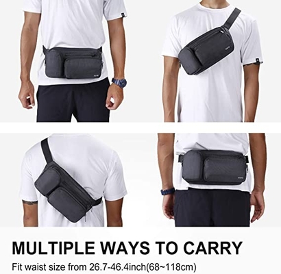 กระเป๋าแฟชั่นความจุขนาดใหญ่ Fanny Pack หลายกระเป๋าสำหรับการเดินป่า