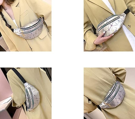 Pu Leather Bum Waist Bag Festival Fanny Pack 3 กระเป๋าซิปกันน้ำ