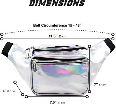 PU Rave Bum Bag กระเป๋าคาดเอวสำหรับผู้หญิงผู้ชายเด็กเล็กขนาดกลางขนาดใหญ่