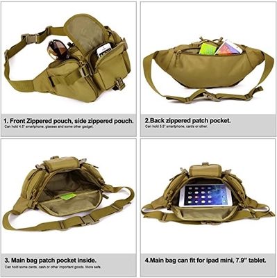 Molle Tactical Waist Bag กระเป๋าคาดเอวทหารสำหรับเดินป่ากลางแจ้งเดินป่าตั้งแคมป์
