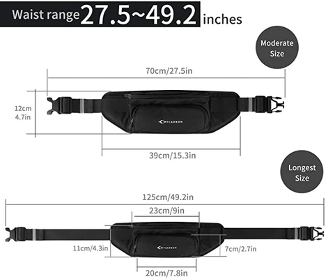 โพลีเอสเตอร์กันน้ำ Bum Jogging Belt Bag เข็มขัดวิ่งพร้อมที่วางขวด