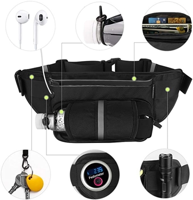 โพลีเอสเตอร์กันน้ำ Bum Jogging Belt Bag เข็มขัดวิ่งพร้อมที่วางขวด