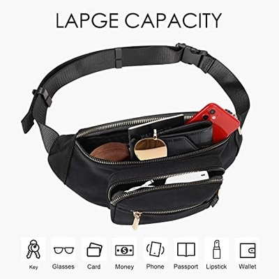 ผู้หญิงผู้ชายแฟชั่น Fanny Pack / กระเป๋าคาดเอวกันน้ำสำหรับเดินทางวิ่งเดินป่า