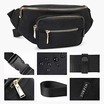 ผู้หญิงผู้ชายแฟชั่น Fanny Pack / กระเป๋าคาดเอวกันน้ำสำหรับเดินทางวิ่งเดินป่า