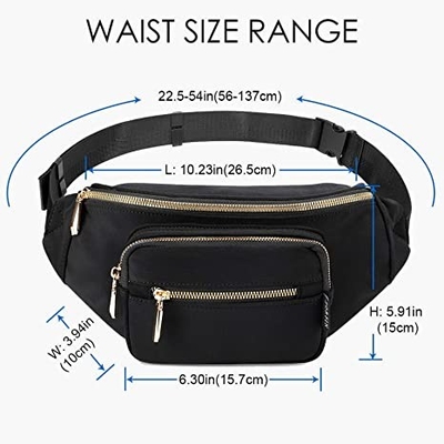 ผู้หญิงผู้ชายแฟชั่น Fanny Pack / กระเป๋าคาดเอวกันน้ำสำหรับเดินทางวิ่งเดินป่า