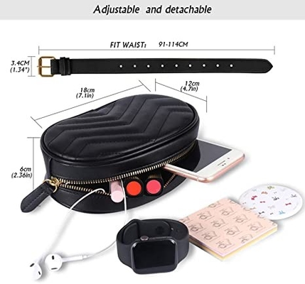 กระเป๋าสะพายข้างแฟชั่น Fanny Pack หนัง PU เข็มขัดกันน้ำ