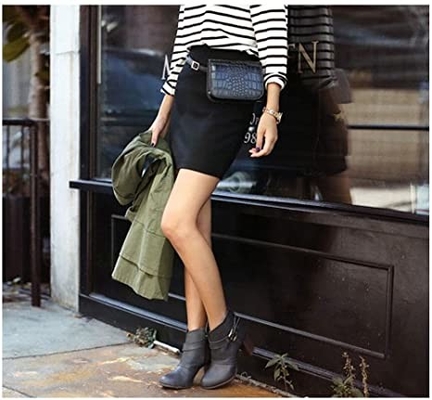 กระเป๋าหนัง PU Crocodile Small Crossbody Fanny Pack พร้อมกระเป๋าใส่โทรศัพท์มือถือ
