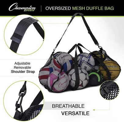 กระเป๋ากีฬา Duffle ตาข่ายอเนกประสงค์ขนาดใหญ่พร้อมซิปปรับได้
