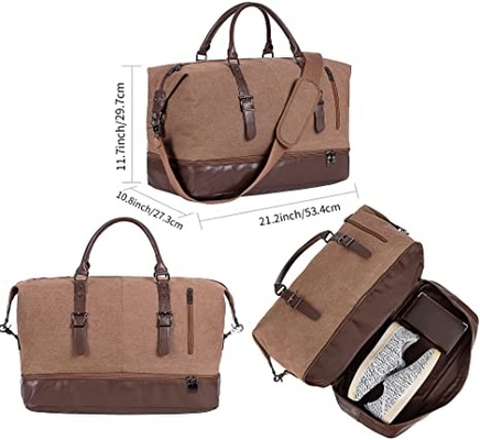 ผ้าใบกันน้ำ Weekender กระเป๋าค้างคืน Totes Rolling Duffel Bag