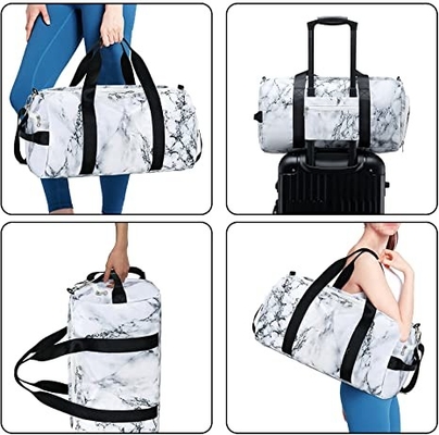 Marble White Sports Duffle กระเป๋าสำหรับผู้ชายผู้หญิง Casual 800g