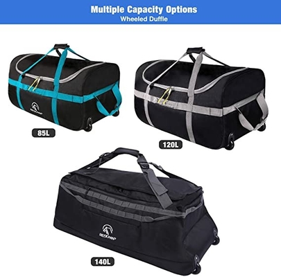 กระเป๋า Duffle แบบพับได้มีล้อ 85l 120l 140l 1680d Oxford Collapsible