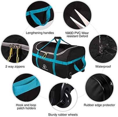 กระเป๋า Duffle แบบพับได้มีล้อ 85l 120l 140l 1680d Oxford Collapsible