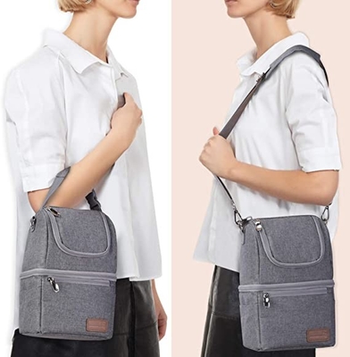 กระเป๋าใส่ขวดนมฉนวนหุ้มฉนวนที่ถอดออกได้ MultiFunction Breastmilk Cooler Bag