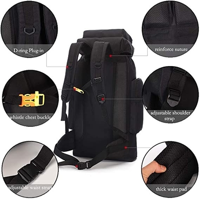 กระเป๋าเป้สะพายหลังเดินป่าตั้งแคมป์ 70l Molle Rucksack Waterproof Travel Daypack