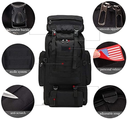 กระเป๋าเป้สะพายหลังเดินป่าตั้งแคมป์ 70l Molle Rucksack Waterproof Travel Daypack