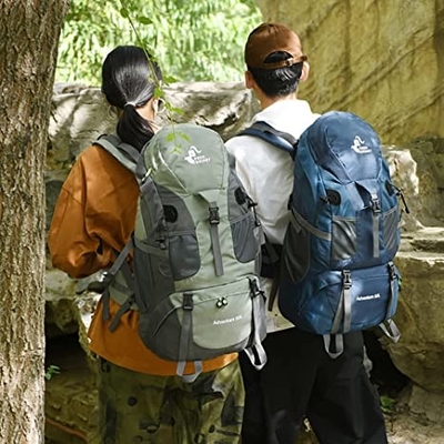 กระเป๋าเป้เดินป่ากันน้ำน้ำหนักเบา 50l สำหรับการปีนเขา แคมป์ปิ้ง Touring