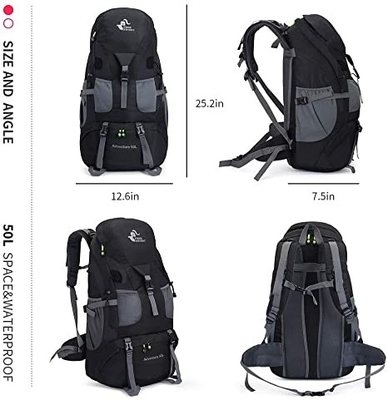 กระเป๋าเป้เดินป่ากันน้ำน้ำหนักเบา 50l สำหรับการปีนเขา แคมป์ปิ้ง Touring