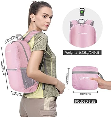 ODM กระเป๋าเป้สะพายหลังเดินป่ากลางแจ้งกันน้ำ 20l Packable กระเป๋าเป้สะพายหลังพับได้