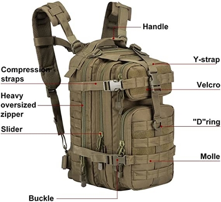 ODM กระเป๋าเป้สะพายหลังทหารยุทธวิธี LHiking Rucksack 30l Bug Out Bag