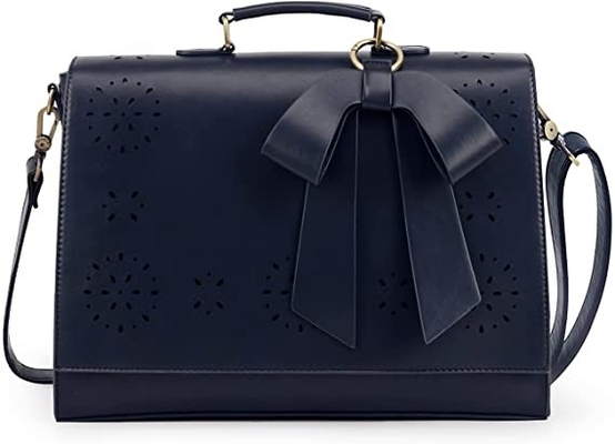 ผู้หญิงมังสวิรัติหนังแล็ปท็อปกระเป๋าไหล่คอมพิวเตอร์ Satchel กระเป๋าที่ถอดออกได้ Bow