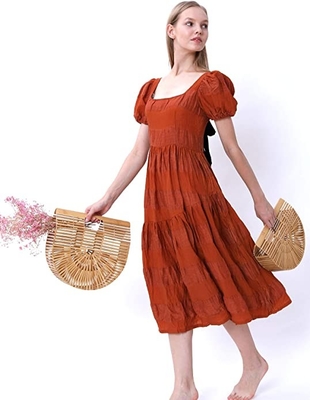 OEM Womens Bamboo Handbag กระเป๋าผ้าแฮนด์เมดแฮนด์เมด