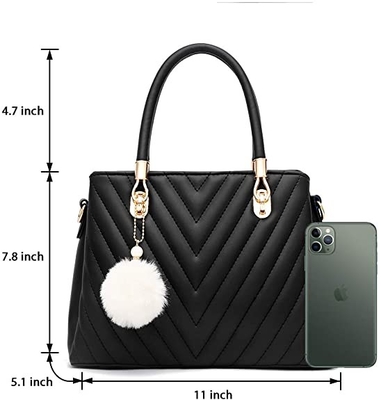 หนังแฟชั่น Pu Womens กระเป๋าถือสุดหรู Satchel